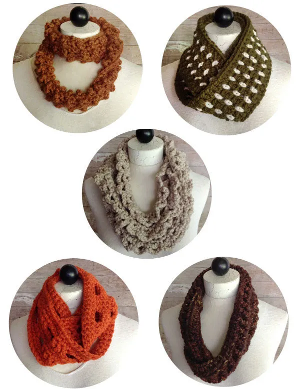 30-Minute Infinity Scarves Set 2 Crochet Pattern