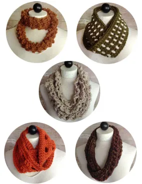 30-Minute Infinity Scarves Set 2 Crochet Pattern