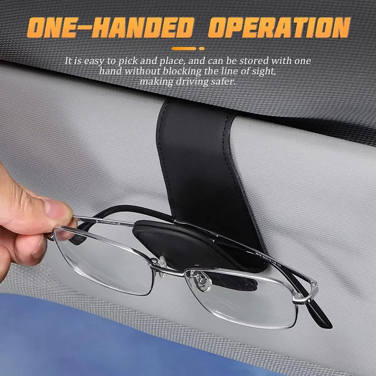 Color Name: Blue - Sunglasses Holders for Car Sun Visor, Leather