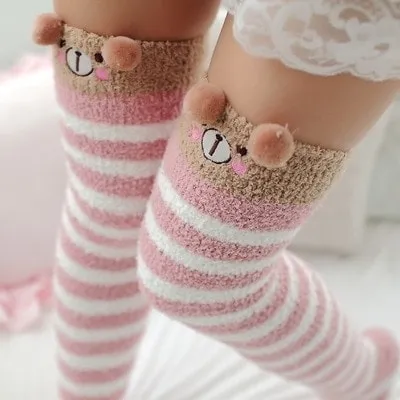 Cute Japanese Mori Girl Thigh High Socks