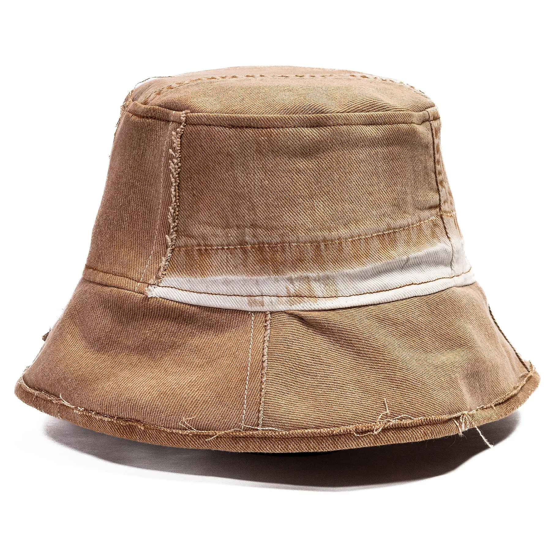 Mursaki Denim Raw Edge Bucket Hat - Clyde(Tobacco)