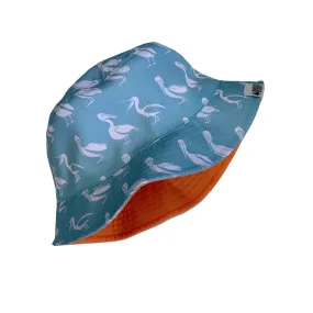 Reversible Recycled Bucket Hat: Pelicans