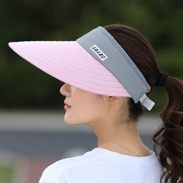 S women summer Sun Hats pearl packable sun visor
