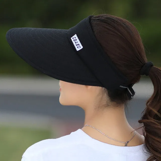 S women summer Sun Hats pearl packable sun visor