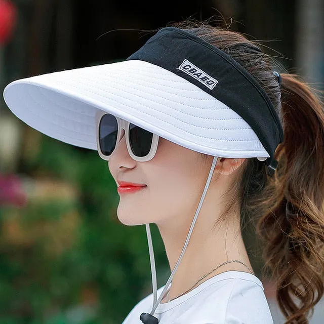 S women summer Sun Hats pearl packable sun visor