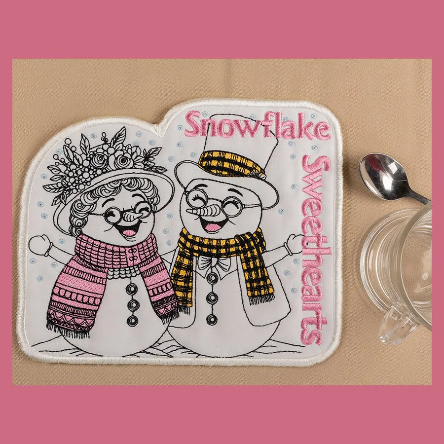 Snowflake Sweethearts Mug Rug Combo