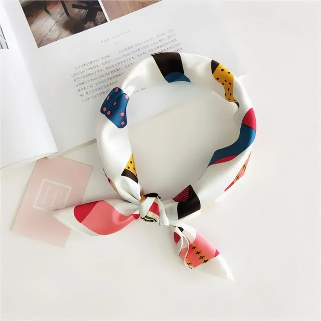 Square Scarf Hair Tie Band For Business Party Women