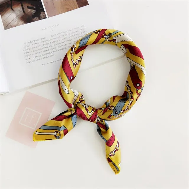 Square Scarf Hair Tie Band For Business Party Women