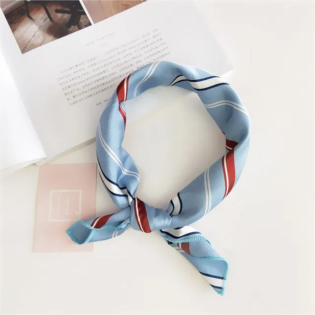 Square Scarf Hair Tie Band For Business Party Women