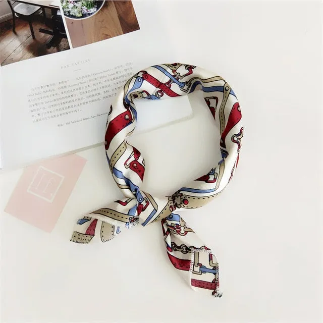 Square Scarf Hair Tie Band For Business Party Women