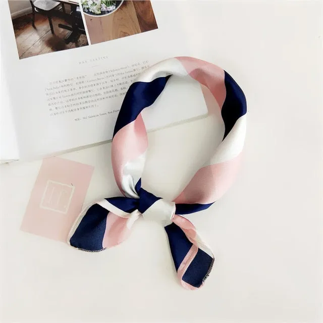 Square Scarf Hair Tie Band For Business Party Women