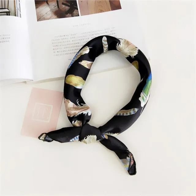 Square Scarf Hair Tie Band For Business Party Women
