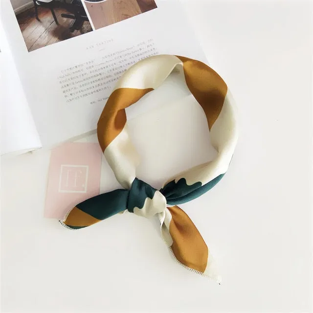 Square Scarf Hair Tie Band For Business Party Women
