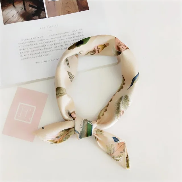 Square Scarf Hair Tie Band For Business Party Women