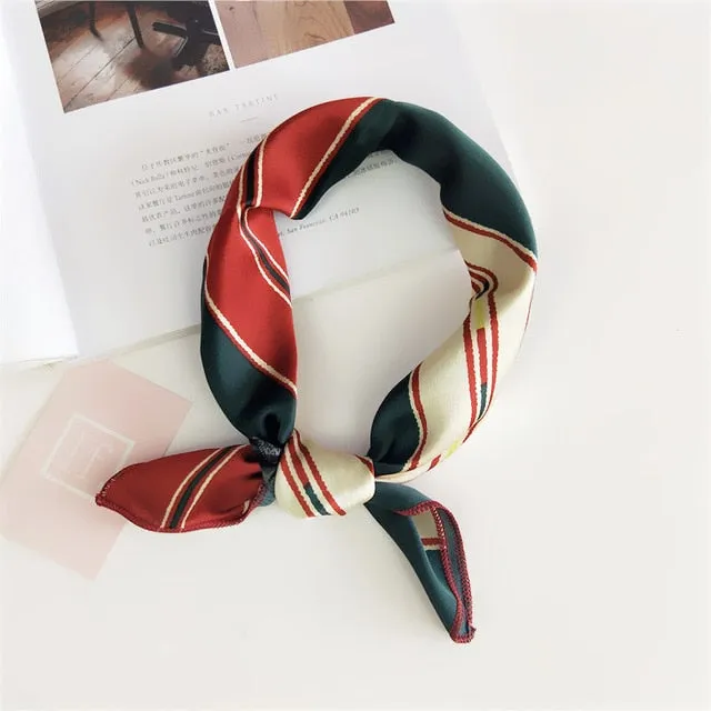 Square Scarf Hair Tie Band For Business Party Women