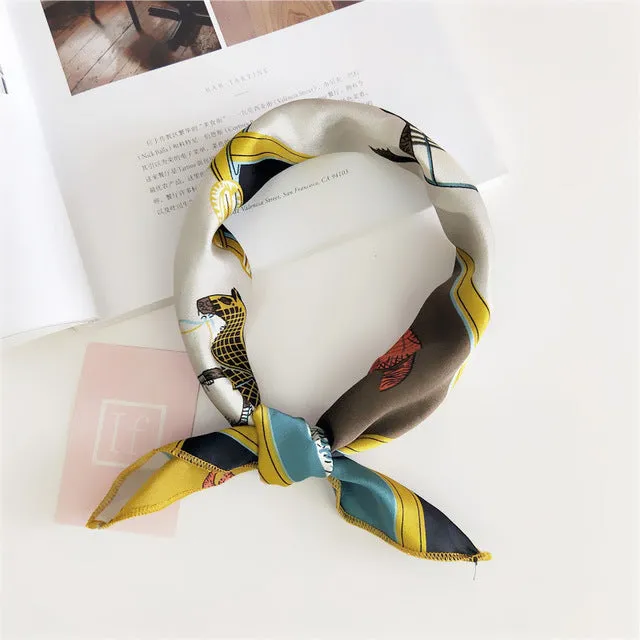 Square Scarf Hair Tie Band For Business Party Women