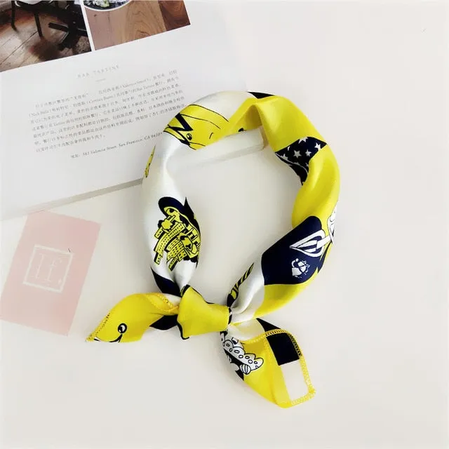 Square Scarf Hair Tie Band For Business Party Women