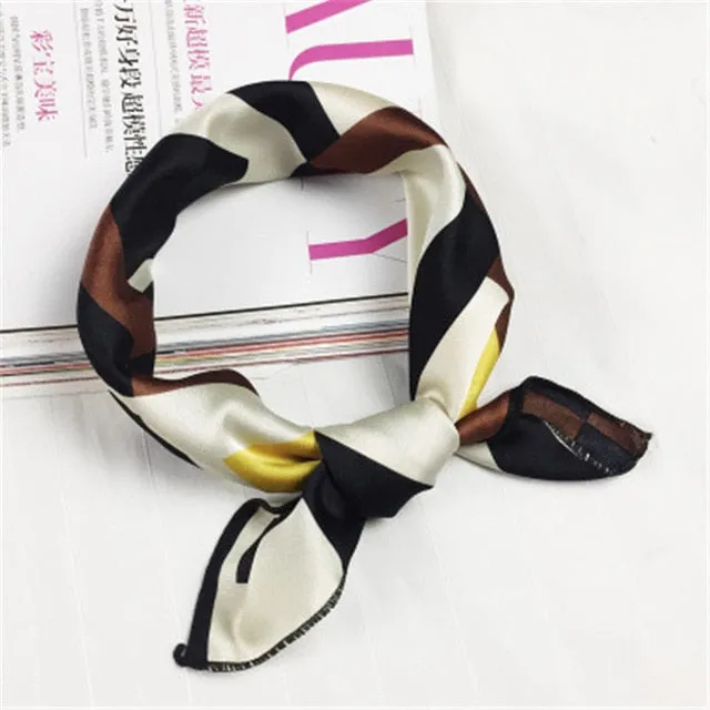 Square Scarf Hair Tie Band For Business Party Women
