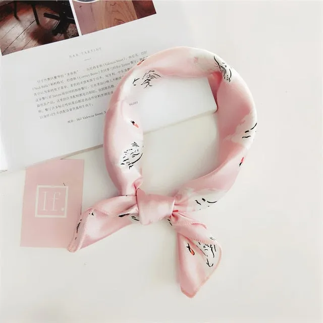 Square Scarf Hair Tie Band For Business Party Women