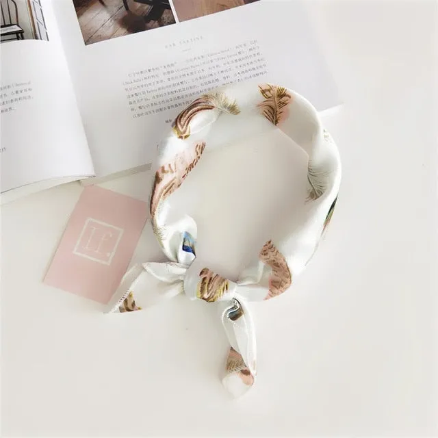 Square Scarf Hair Tie Band For Business Party Women