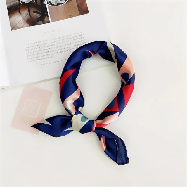 Square Scarf Hair Tie Band For Business Party Women