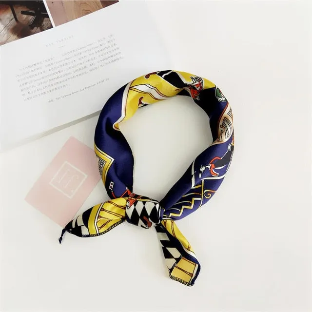 Square Scarf Hair Tie Band For Business Party Women