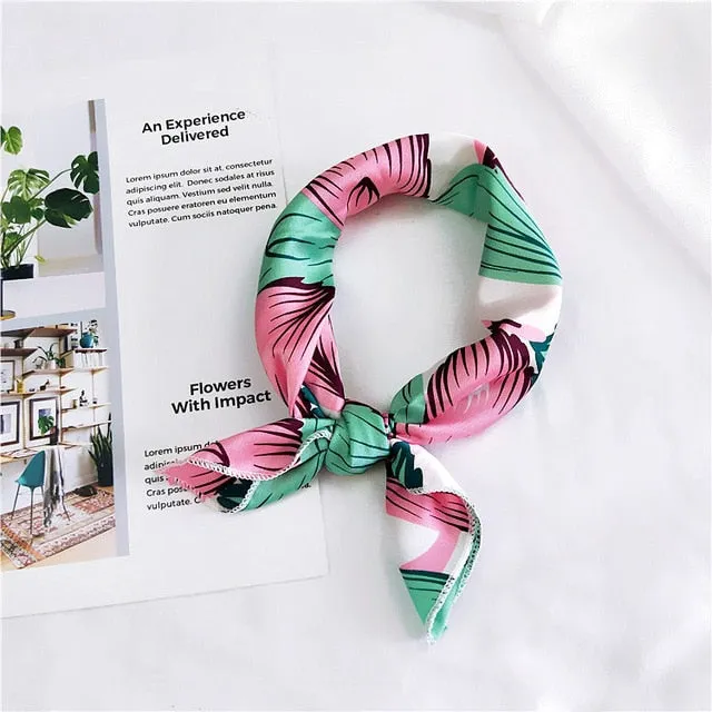 Square Scarf Hair Tie Band For Business Party Women