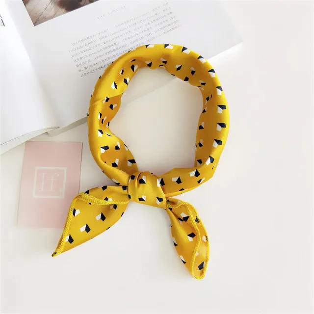 Square Scarf Hair Tie Band For Business Party Women
