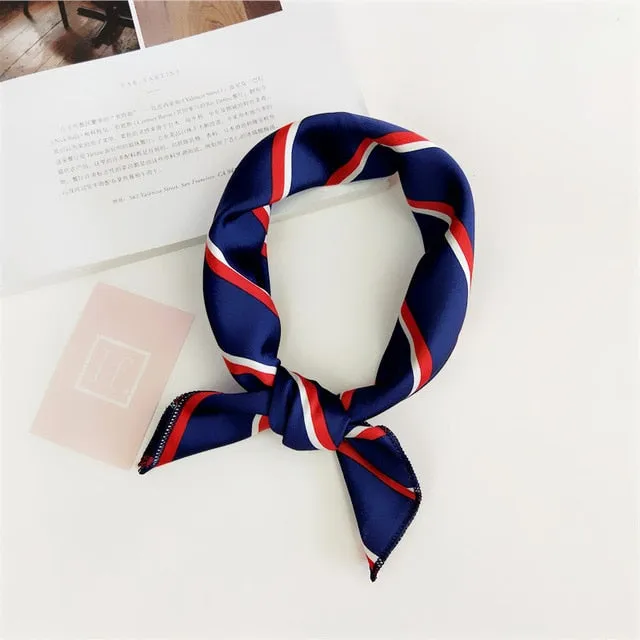 Square Scarf Hair Tie Band For Business Party Women