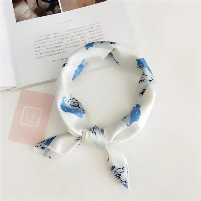 Square Scarf Hair Tie Band For Business Party Women