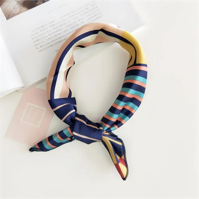Square Scarf Hair Tie Band For Business Party Women