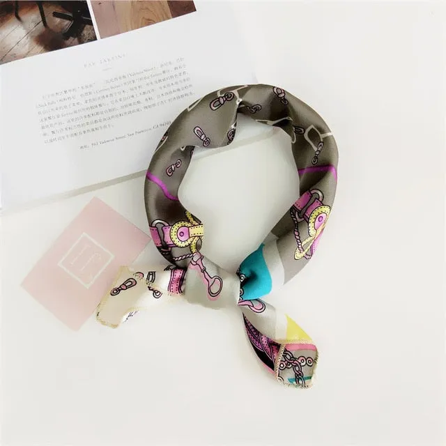 Square Scarf Hair Tie Band For Business Party Women