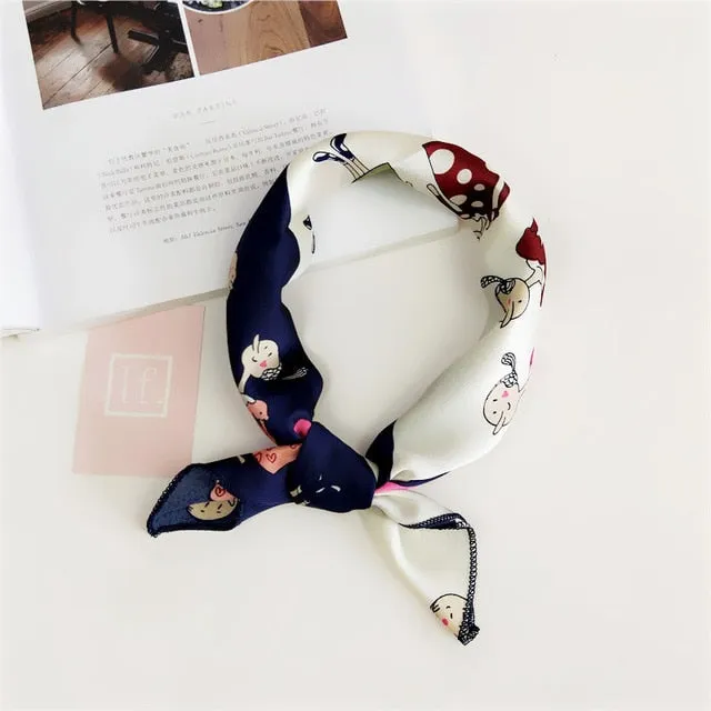 Square Scarf Hair Tie Band For Business Party Women