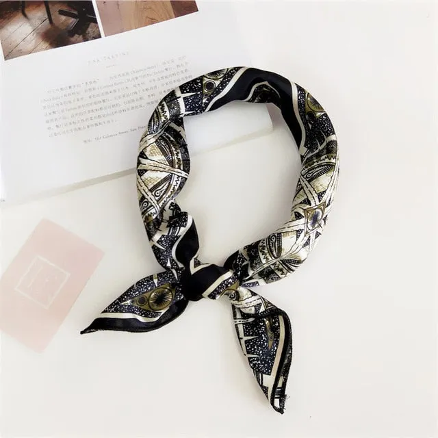 Square Scarf Hair Tie Band For Business Party Women