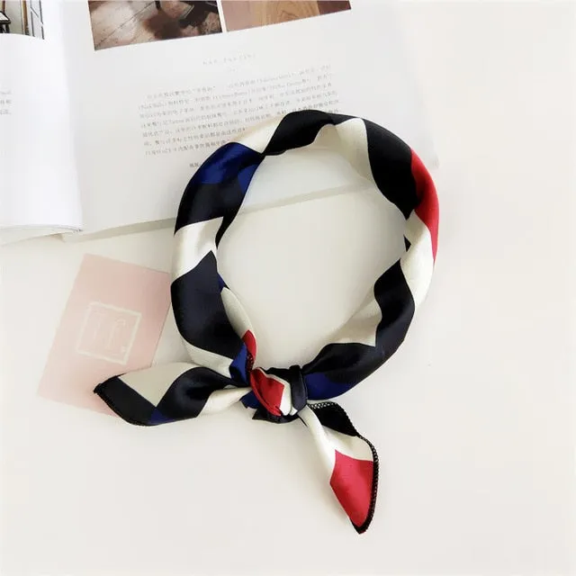 Square Scarf Hair Tie Band For Business Party Women