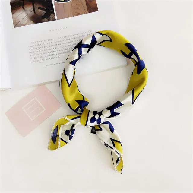 Square Scarf Hair Tie Band For Business Party Women