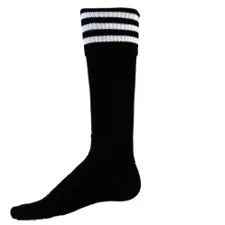 Striker Black and White Cuff Athletic Knee High Socks (Medium)