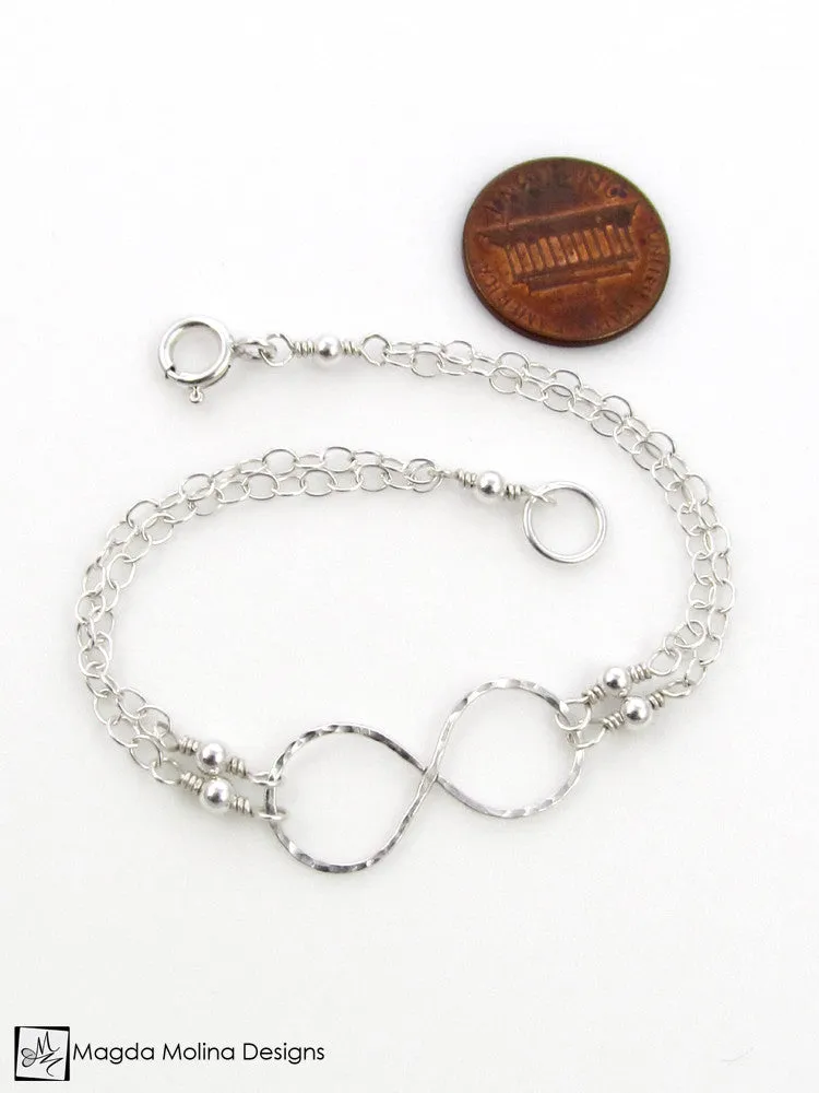 The Hammered Silver Infinity Bracelet