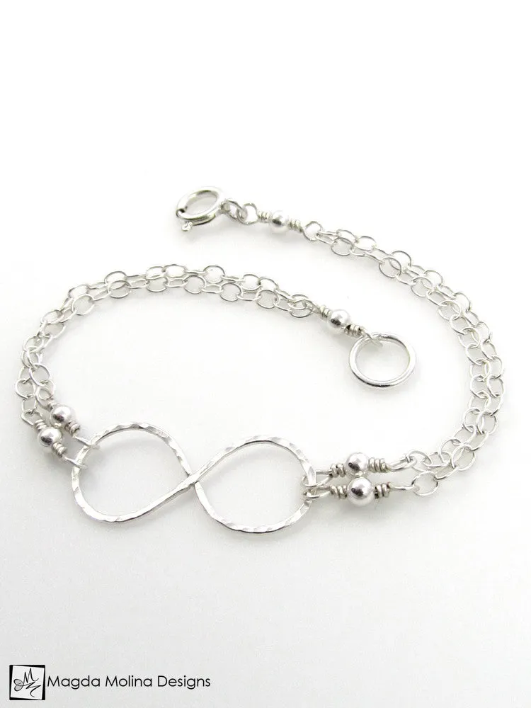The Hammered Silver Infinity Bracelet