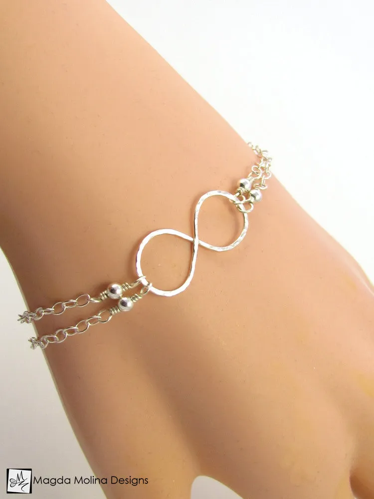 The Hammered Silver Infinity Bracelet
